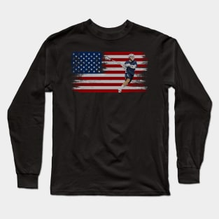 lacrosse american flag, Long Sleeve T-Shirt